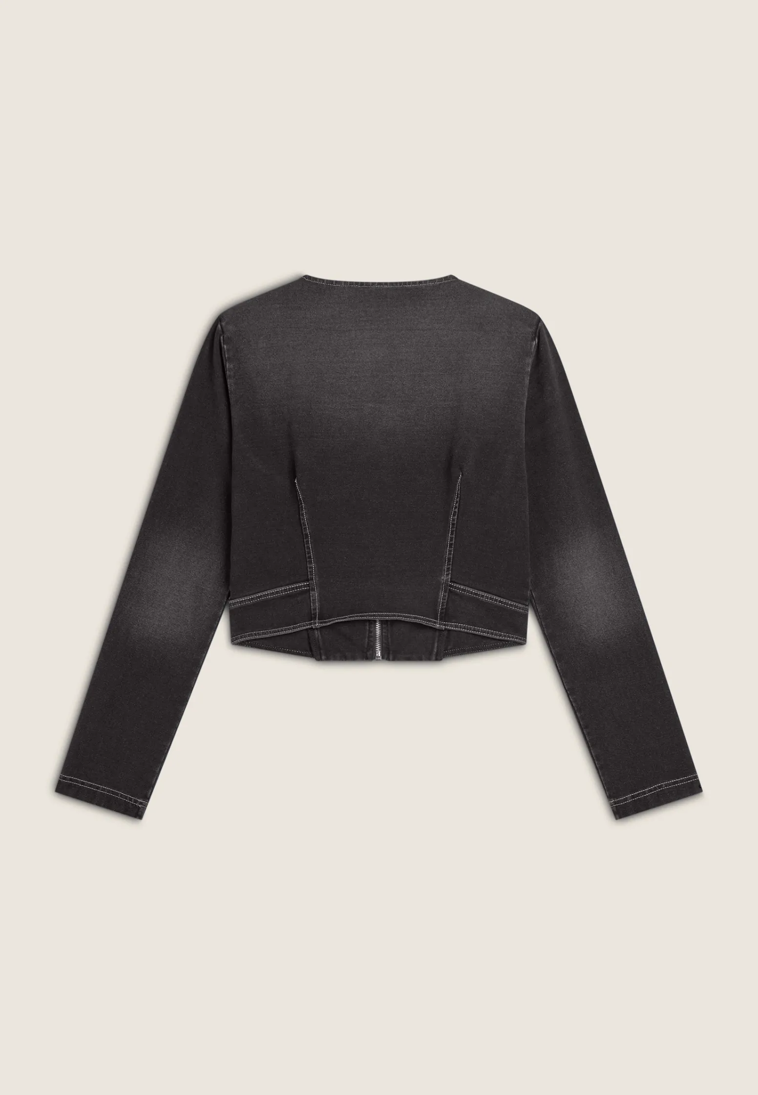 Freddy Giacca corta con zip da donna in jersey effetto denim-Donna Giacche