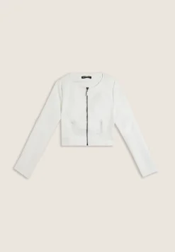 Freddy Giacca cropped in similpelle con zip in metallo-Donna Giacche