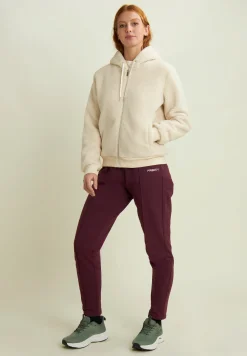Freddy Giacca da donna in pile sherpa con cappuccio e zip-Donna Padel|Pilates