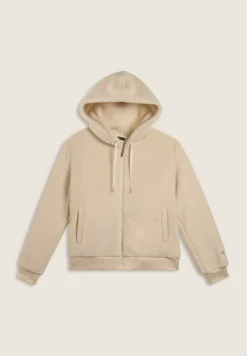 Freddy Giacca da donna in pile sherpa con cappuccio e zip-Donna Padel|Pilates