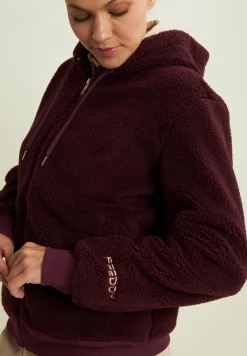 Freddy Giacca da donna in pile sherpa con cappuccio e zip-Donna Padel|Pilates