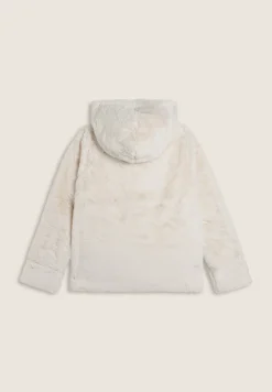 Freddy Giacca in ecopelliccia con bottoni a pressione e cappuccio-Donna Giacche