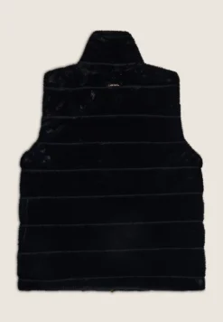 Freddy Gilet donna zip e collo alto in Pelliccia Sintetica rigata-Donna Giacche