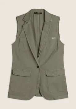 Freddy Gilet doppio petto da donna in gabardine-Donna Giacche