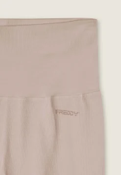 Freddy Leggings 7/8 a vita altissima in tessuto seamless a costine-Donna Pilates|Fitness