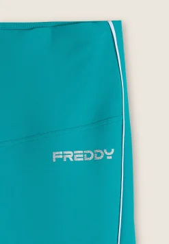 Freddy Leggings 7/8 Vita Alta con bordature a contrasto-Donna Padel|Pilates