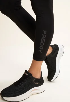 Freddy Leggings 7/8 vita alta con logo glitter sul fondo-Donna Padel|Pilates