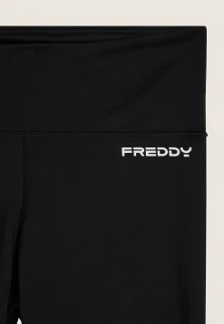 Freddy Leggings 7/8 vita alta in jersey con banda laterale-Donna Padel|Pilates