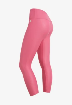 Freddy Leggings 7/8 vita alta in tessuto coated effetto pelle-Donna Pilates|Fitness