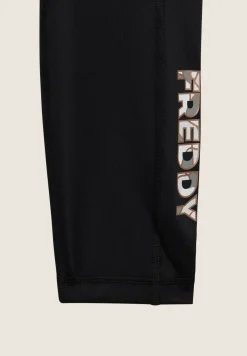 Freddy Leggings 7/8 vita alta in tessuto tecnico con banda floreale-Donna Padel|Pilates