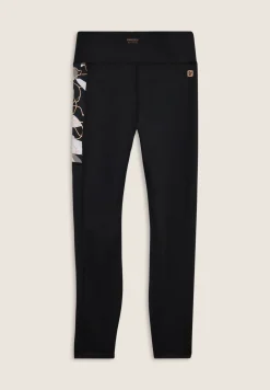 Freddy Leggings 7/8 vita alta in tessuto tecnico con banda floreale-Donna Padel|Pilates
