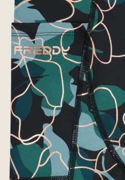 Freddy Leggings 7/8 vita alta in tessuto tecnico fantasia floreale-Donna Padel|Pilates