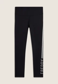 Freddy Leggings 7/8 vita alta in tessuto tecnico con stampa metal-Donna Pilates|Fitness
