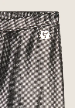 Freddy Leggings Bambina in jersey coated effetto argento- Leggings