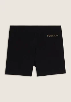 Freddy Leggings corti in jersey con logo scintillante-Donna Pilates|Ginnastica