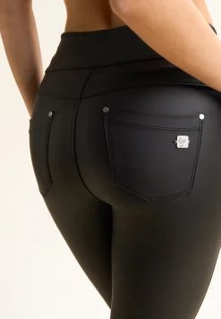 Freddy Leggings N.O.W.® superskinny vita media in similpelle-Donna Jeans E Pantaloni