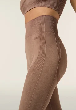 Freddy Leggings seamless ice wash 7/8 vita alta dettagli costina-Donna Padel|Pilates