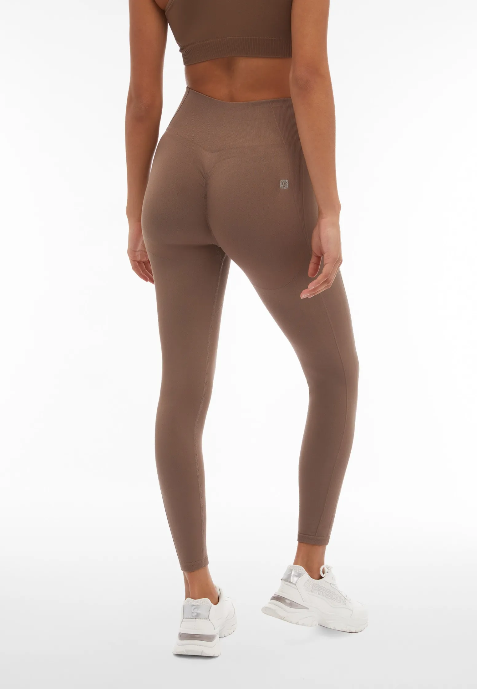 Freddy Leggings seamless vita alta 7/8 con dettagli in costina-Donna Padel|Pilates