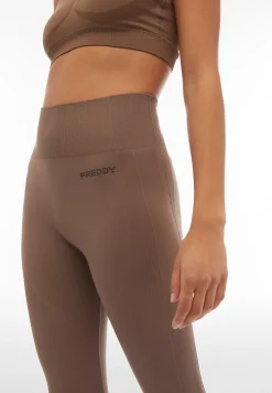 Freddy Leggings seamless vita alta 7/8 con dettagli in costina-Donna Padel|Pilates