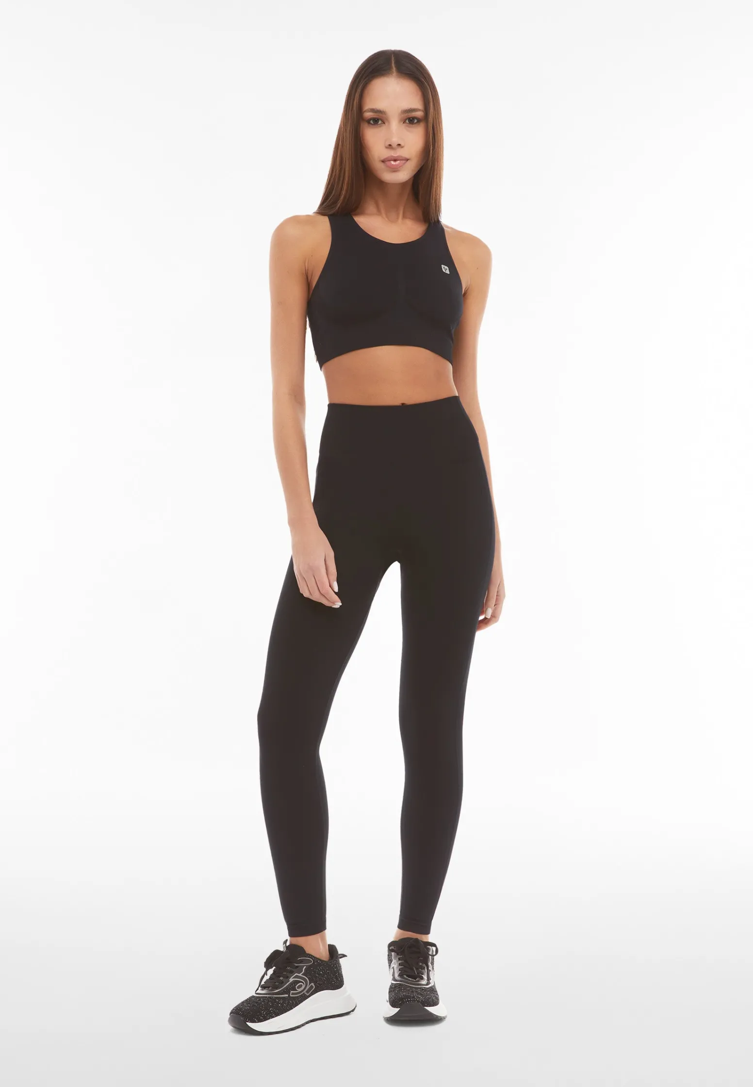 Freddy Leggings seamless vita alta 7/8 con dettagli in costina-Donna Padel|Pilates