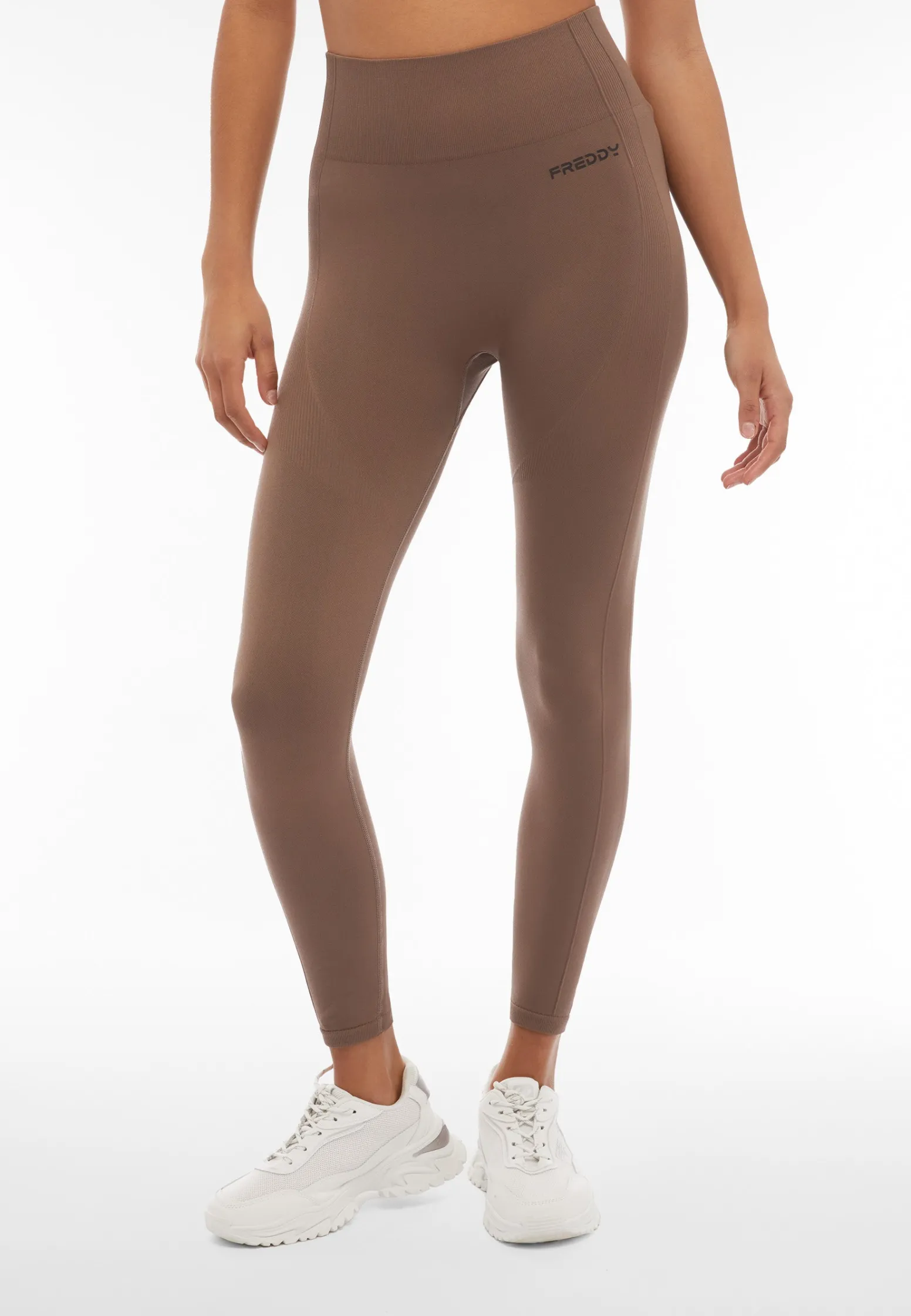 Freddy Leggings seamless vita alta 7/8 con dettagli in costina-Donna Padel|Pilates