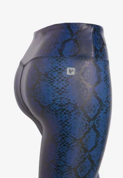 Freddy Leggings vita alta 7/8 in tessuto coated effetto snake-Donna Pilates|Fitness