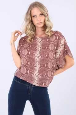 Freddy Maglia ampia con maniche ad aletta stampa reptile-Donna T-shirts
