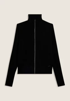Freddy Maglia collo a camicia slim fit con zip e dettagli in costina-Donna Felpe