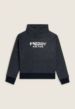 Freddy Maglia collo alto in cotone e lurex per un effetto glitter- Felpe