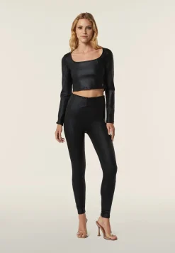 Freddy Maglia corta con scollo quadrato in tessuto effetto wet-Donna T-shirts