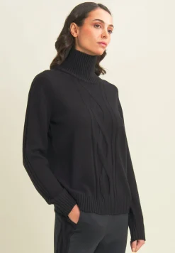 Freddy Maglia donna collo alto con treccia-Donna Felpe