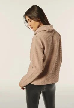 Freddy Maglia donna in felpa bonded a trecce con collo a tubo-Donna Felpe
