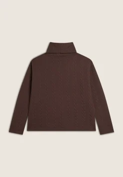 Freddy Maglia donna in felpa bonded a trecce con collo a tubo-Donna Felpe