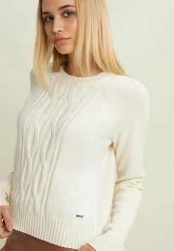 Freddy Maglia girocollo in tricot con trecce verticali-Donna Felpe