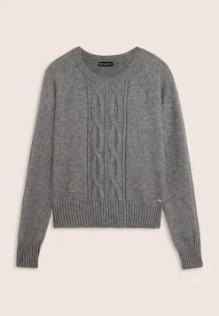 Freddy Maglia girocollo in tricot con trecce verticali-Donna Felpe