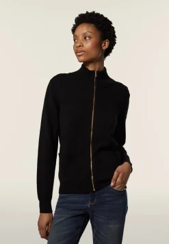 Freddy Maglia in tricot con collo alto, zip e tasche quadrate-Donna Felpe