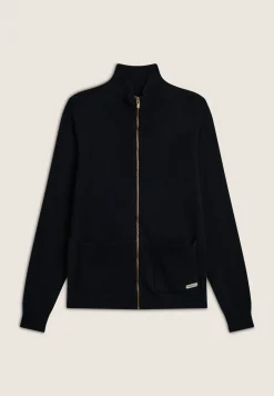 Freddy Maglia in tricot con collo alto, zip e tasche quadrate-Donna Felpe