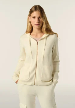 Freddy Maglia in tricot con zip e cappuccio lavorato a trecce-Donna Felpe