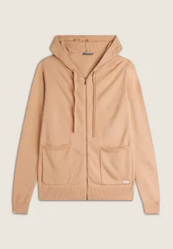 Freddy Maglia in tricot con zip e cappuccio lavorato a trecce-Donna Felpe