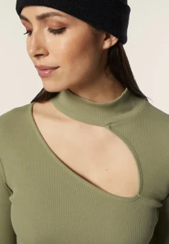 Freddy Maglia manica lunga in costina slim fit e dettaglio cut-out-Donna Felpe