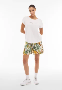 Freddy Pantaloncini donna in satin di viscosa a fantasia tropical-Donna Padel|Shorts