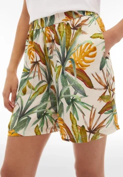 Freddy Pantaloncini donna in satin di viscosa a fantasia tropical-Donna Padel|Shorts