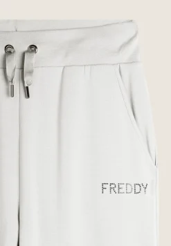 Freddy Pantalone Donna in Felpa Viscosa con Logo in Strass-Donna Ginnastica|Pantaloni Sportivi