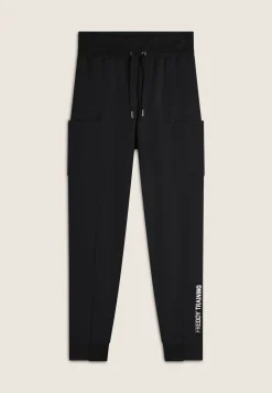 Freddy Pantalone donna in felpa con vita alta e tasche laterali-Donna Ginnastica|Pantaloni Sportivi