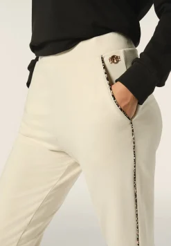Freddy Pantalone donna in felpa di viscosa con impunture leopardate-Donna Pantaloni Sportivi|Tutti I Pantaloni