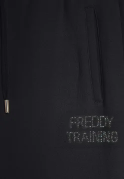 Freddy Pantalone donna in felpa con vita in costina e fondo dritto-Donna Ginnastica|Pantaloni Sportivi
