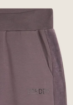 Freddy Pantalone donna in felpa di viscosa con Bande in Velluto-Donna Ginnastica|Pantaloni Sportivi