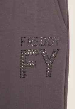 Freddy Pantalone Donna in Felpa Viscosa con Logo FY in Strass-Donna Ginnastica|Pantaloni Sportivi