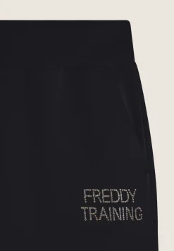 Freddy Pantalone donna in felpa con vita e fondo in costina-Donna Ginnastica|Pantaloni Sportivi