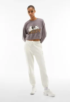 Freddy Pantalone jogger donna in felpa con piccola stampa Snoopy-Donna Pantaloni Sportivi|Tutti I Pantaloni